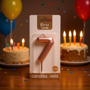 Party <b>Love</b> <b>Candles</b> Number 7 Rose Gold 6cm Birthday <b>Candle</b> - Product Image 2