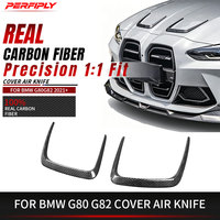 Perfiply Auto Part Car 3K Twill Real Carbon Fiber Front Bumper Lip Hood Vents pour BMW M3 G80/M4 G82 2021+ Side Louvers