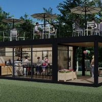 Bar à café mobile préfabriqué sur mesure, restaurants modulaires en conteneurs
