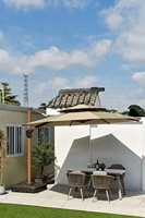 Parasol de Terrasse Extérieure, Parapluie Romain de Plage avec Franges, Fabricant de Chaises de Camping Extérieur avec Parapluie