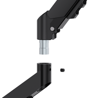 Support de moniteur universel rotatif de 17 à 38 pouces, bras cantilever mécanique en fer, support de moniteur double écran, noir argent