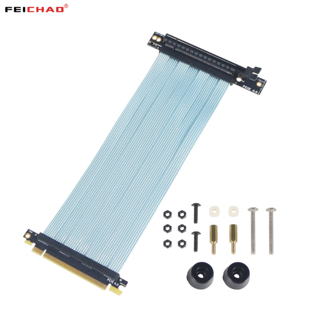 PCIe 4.0 X16 Graphics Card Riser Cable for NZXT H1 Right Angle for PHANTEKS 217e Chassis Vertically GPU Extension