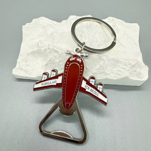 Llavero de <span class=keywords><strong>metal</strong></span> personalizado con esmalte duro azul, forma de avión, abridor de botellas, recuerdo turístico. - Product Image 5