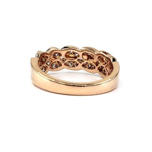 Bague en or rose massif 18 carats de haute qualité Design vintage torsion ronde en diamant véritable pour le mariage des femmes - Product Image 2