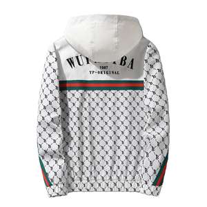 เสื้อแจ็คเก็ตผู้ชายสุดหรู สไตล์สปอร์ต สำหรับฤดูใบไม้ผลิ ไซส์ใหญ่ ซิปหน้า รับสกรีนโลโก้ กันลม กันน้ำ ผ้าวอร์สต์ ถักโครเชต์ - Product Image 4