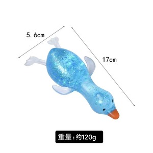 Kawaii Mini Duck Squishy Toy Soft <b>Crystal</b> Stretchy Fidget <b>Animal</b> For Kids Tpr Squeeze Toys With Glitter - Product Image 5