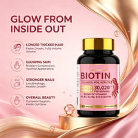 Biotine haute puissance 30 020 mcg avec collagène et vitamines pour la santé des cheveux, de la peau et des ongles, complexe beauté, complément alimentaire en capsules