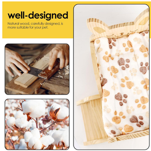 <span class=keywords><strong>Lit</strong></span> en <span class=keywords><strong>bois</strong></span> pour cobayes avec tapis et escaliers, <span class=keywords><strong>habitat</strong></span> chaud et mignon pour petits animaux, hamsters, furets, lapins, pour dormir et se cacher - Product Image 3