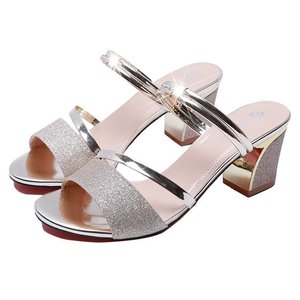 Nuovi <span class=keywords><strong>Sandali</strong></span> per le donne del partito da sposa albicocca verde A Punta Le Dita Dei Piedi Pompe bottoms ragazza di Gomma pattini di Vestito <span class=keywords><strong>tacco</strong></span> grosso - Product Image 3