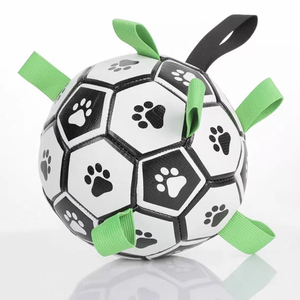Jouet à mâcher pour chien et chat en TPR écologique classique, en forme de ballon de football, emballage en carton - Product Image 1