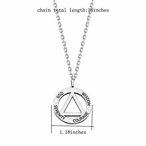 MECYLIFE प्रेरणादायक साहस शांति हार वसूली गहने हार ज्यामितीय स्टेनलेस स्टील त्रिकोण हार - Product Image 3