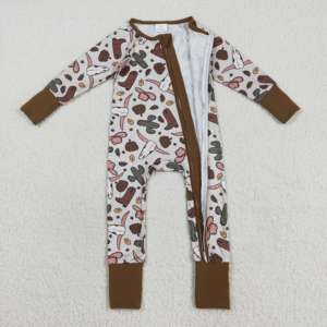 RTS Infant BABY Mono rosa con estampado de lazos azules Mameluco de manga larga al por mayor para chico Ropa de bebé - Product Image 6