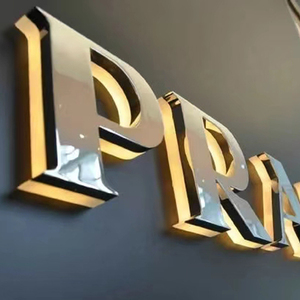 Personalizado LED de acero inoxidable iluminado al aire libre tienda signo negocio LED 3D letras retroiluminadas signo iluminado para la luz LED carta - Product Image 1