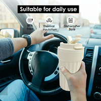 Mug à café en silicone sans BPA de 450 ml avec logo personnalisé, double ouverture, couvercle anti-fuite pour le camping, les pique-niques en plein air