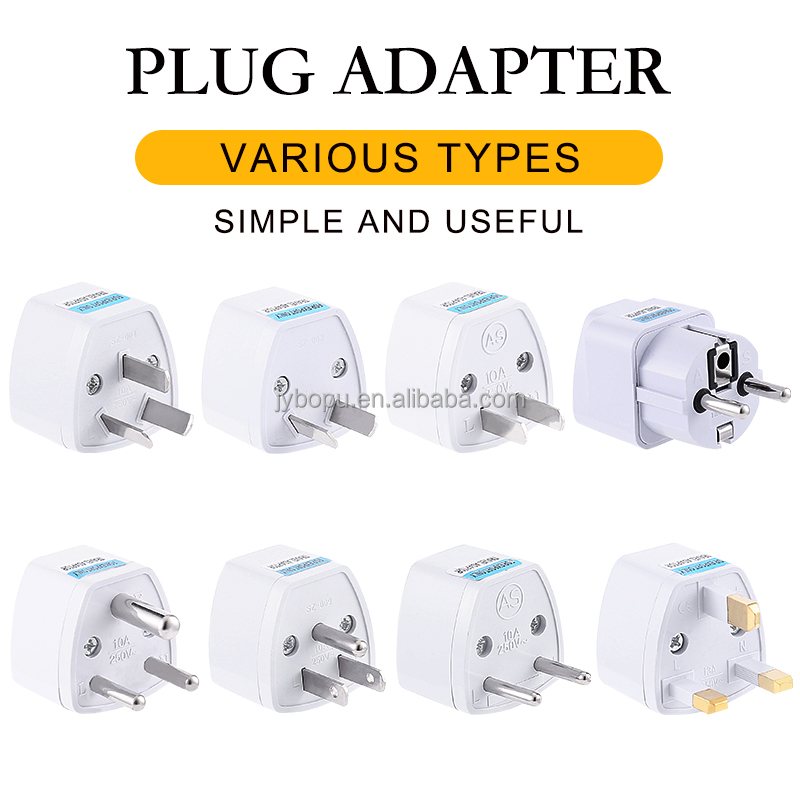Adattatore da presa UK a europea, adattatore da viaggio da Regno Unito a Europa con 4 porte USB, caricabatterie con messa a terra per Germania, Francia, Spagna, Turchia, Polonia, Portogallo, Paesi