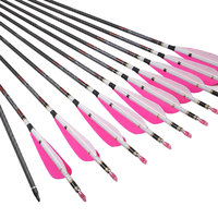 ID 6.2MM 3K Tissage Pur Fibre De Carbone Flèche 5 "Nature Plume Sp200 250 300 350 400 500 Composé/Arc Classique Chasse Tir