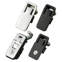 Verrou à ressort à bouton-poussoir en alliage de zinc MS726-1 noir pour camion et camping-car
