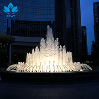 Fontaine à cascade circulaire en acier inoxydable SS304 anti-corrosion avec jets LED multicolores programmables en arc – Offre spéciale pour parcs publics