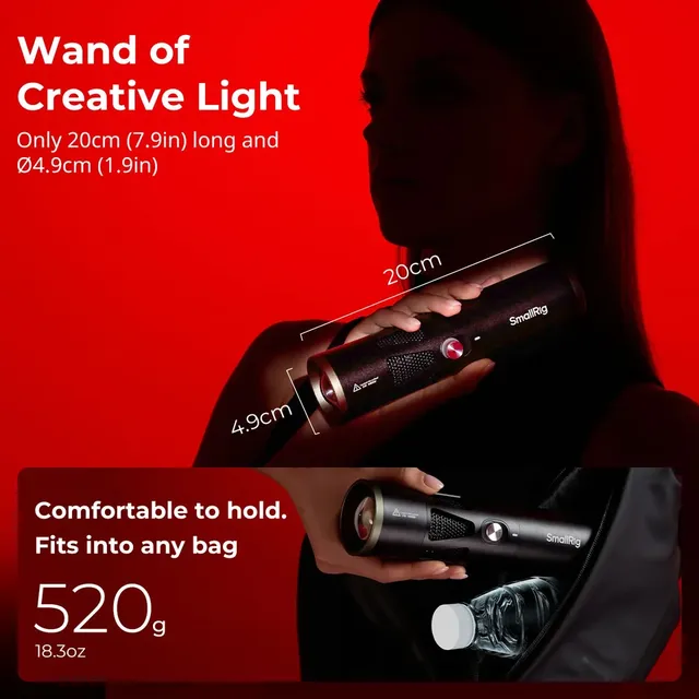 For SAMLLRIG 5335 RF 20C RGB DCDC Powered 20W Pro Portable LED Flashlight 5 Colors CRI 97 20 Gobos for Portrait Background Light