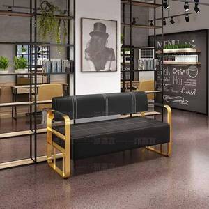 Sofá de Sala de Estar Moderno, Diseño Minimalista, Tela Suave, Muebles Modernos de Acero Inoxidable, Sillas de Espera para el Hogar - Product Image 2