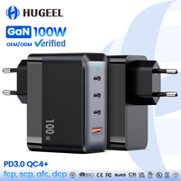 Grosir Pabrik Charger USB C 100W GaN QC3.0 Charger Tipe C Dinding Pengisian Daya Super Cepat Charger Desktop untuk Laptop Ponsel Tablet