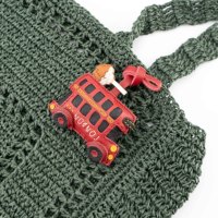 Porte-clés en cuir en forme de bus à deux étages rouge de Londres