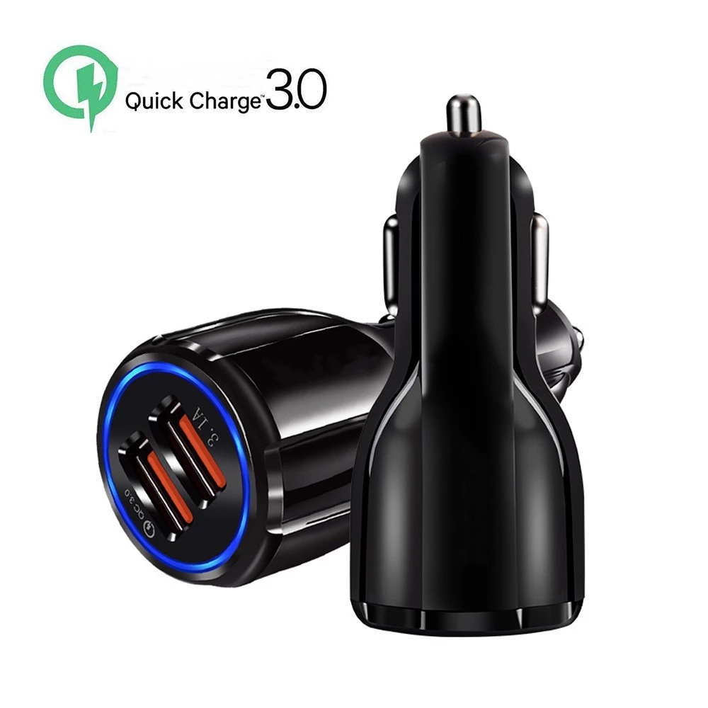 3.1A Portable Car Charger Dual Port USB LED Display USB Mobile Phone Charger Car Charger For iPhone 12 Por Max
