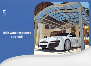Abri d'auto moderne <span class=keywords><strong>de</strong></span> <span class=keywords><strong>luxe</strong></span> en polycarbonate et aluminium pour PC, pergola en PVC étanche, cadre en acier nature pour <span class=keywords><strong>garage</strong></span> <span class=keywords><strong>de</strong></span> stationnement extérieur - Product Image 6