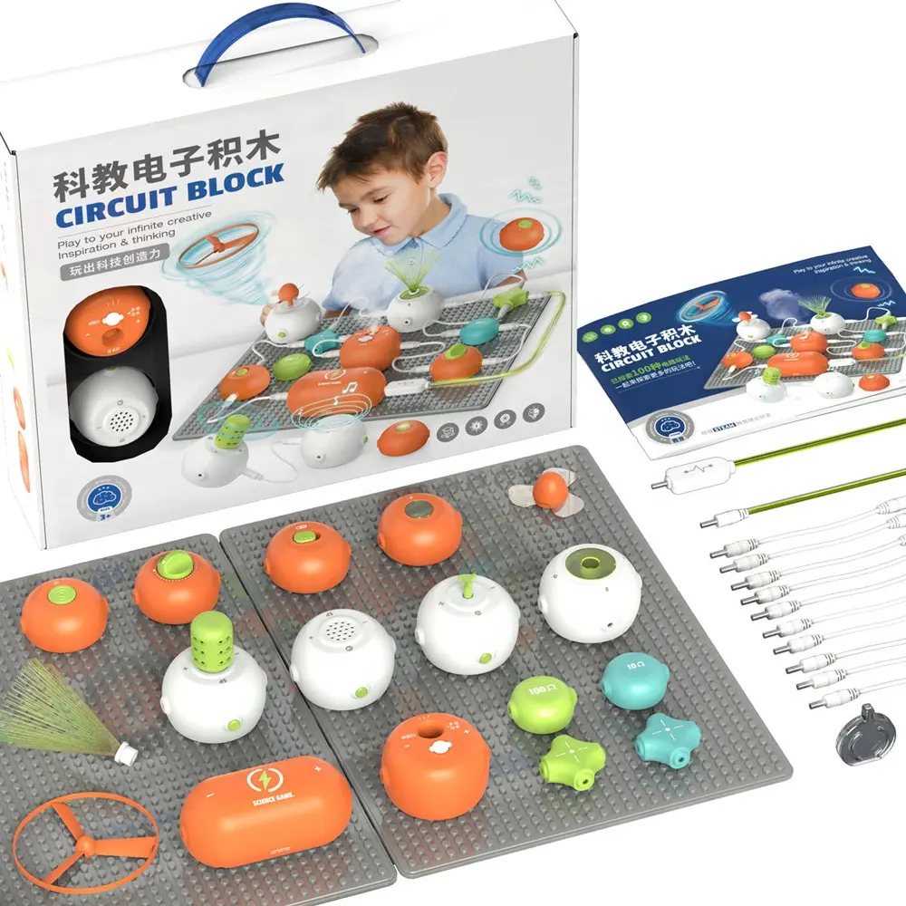 TIGE jouet circuits électroniques blocs de construction assemblage puzzle jouets pour enfants bricolage programmation science physique kit d'expérience