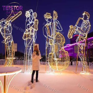 ไฟตกแต่งคริสต์มาสแบบ LED 2 มิติ ดีไซน์ใหม่ สำหรับตกแต่งภายนอกอาคาร ไฟ LED รูปโน้ตดนตรีและเครื่องดนตรีแบบ 3 มิติ ตามสั่ง - Product Image 3