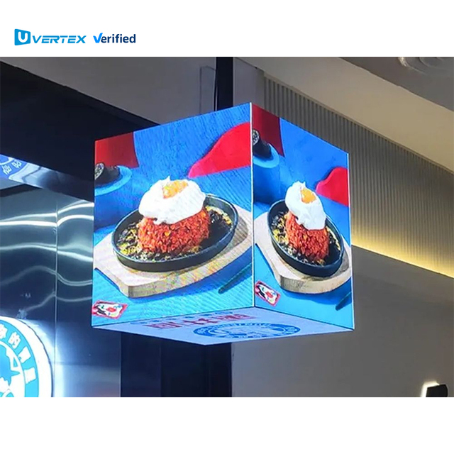 Hot Selling New Wall Mounted Shop logo Indoor and Outdoor Led Cube Display Screen for Shop Sign Advertising