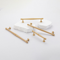 Poignées de meuble de cuisine en laiton massif de style européen, tirants de tiroir pour maison, villa, armoire, placard, barre de tirage longue
