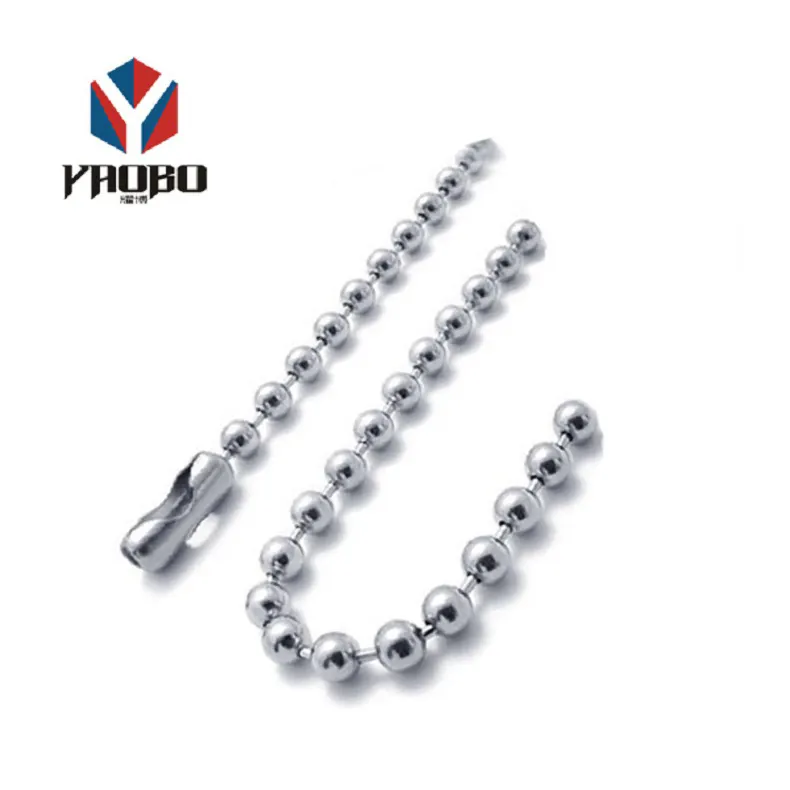 Niedriger Preis mit hochwertigem Metall 4mm Edelstahl Kugel perlenkette