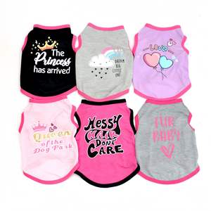 سترات صيفية للكلاب الصغيرة رائجة البيع، قمصان قطنية مطبوعة لطيفة للحيوانات الأليفة للمشي - Product Image 1