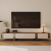 Meuble TV Rétro Luxueux, Meuble TV Moderne Haut de Gamme en Bois, Vente en Gros, Nouveau Meuble TV Designer pour Salon et Ensemble Table Basse