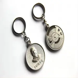 Bán Buôn Tùy Chỉnh Kim Loại Móc Chìa Khóa 50 Năm Lịch Vạn Niên Keyring Độc Đáo La Bàn Kim Loại Móc Khóa Biểu Tượng Tùy Chỉnh