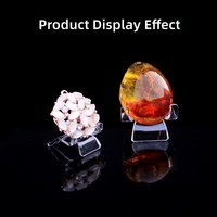 Présentoir à bijoux en acrylique YZJ-3, style chaise, style champignon, pour pendentifs en cristal, breloques, accessoires ; base en pierre brute minérale