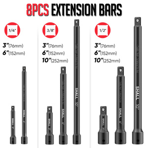 18-Piece Drive Tool Accessory <strong>Socket</strong> <strong>Set</strong> Includes <strong>Socket</strong> Extension Bar <strong>1</strong>/4&quot; 3/8&quot; <strong>1</strong>/<strong>2</strong>&quot; Drive <strong>Impact</strong> Extension <strong>Set</strong> - Product Image 3