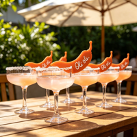 Etiqueta Personalizada de Acrílico para Vaso de Vino con Diseño de Chile, Identificador de Bebidas para Bodas, Fiestas y Banquetes, Decoración, Suministro Directo de Fábrica