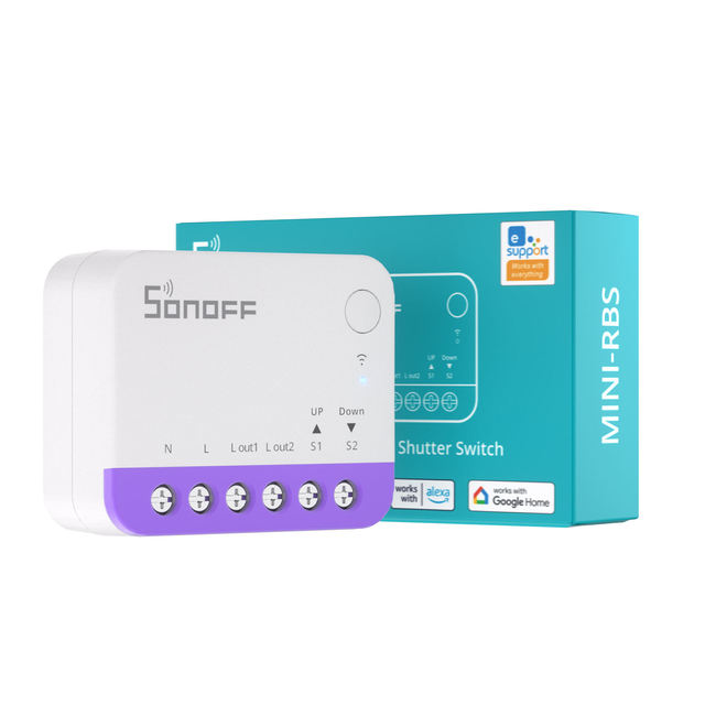 SONOFF MINI-RBS Smart Curtain Roller Shutter Switch Deviation Calibration Smart Scheduling and Exact Control Via Matter ALexa