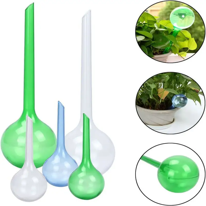 Heißer Verkauf mund geblasener blauer Glaskolben Drops hipping Minger Mini Indoor Glass Plant Water ing Globes 4er-Set/