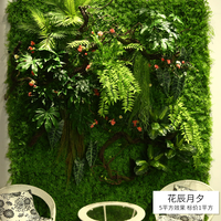 Décoration intérieure, système de plantes vertes verticales 3D, feuillage artificiel en plastique, plantes artificielles suspendues, panneau mural