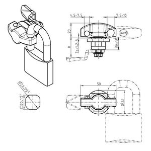 Liên kết chất lượng cao bằng thép không gỉ quý lần lượt Wing Knob padlockable cho tủ điện tổng đài cam khóa chốt - Product Image 3