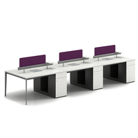Poste de travail modulaire extensible en bois, moderne et simple, avec meuble mobile pour espace de bureau ouvert d'entreprise
