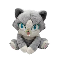 Peluche de chat d'anime personnalisée KINQEE OEM avec rembourrage en coton PP, design réaliste, jouet doux amusant