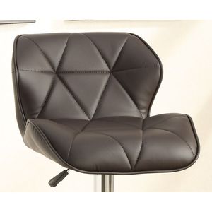 Taburetes de Isla de cocina modernos DB, sillas giratorias de altura de mostrador de piel sintética marrón, Juego de 2 con base cromada de elevación de Gas ajustable - Product Image 6