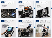 JW-NY411S Kommerzielles Standfahrrad mit 15,6-Zoll-Farbdisplay, EMS-Selbstgenerierendes Fitness-Heimtrainer