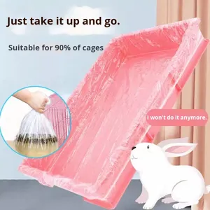 Écologique Jetable PE <span class=keywords><strong>Film</strong></span> Couverture En Plastique Tampon De Nettoyage Lapin et Cochon D'inde Merde Sac Fournitures pour Pet Toilette Urine Enlèvement - Product Image 4