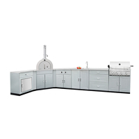 Cuisine extérieure modulaire en acier inoxydable 304 avec design gratuit, armoire de jardin, appareils de cuisine extérieurs ignifuges pour la cour