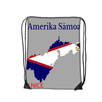 Sac à cordon avec emblème circulaire de la Samoa américaine, sac à dos patriotique avec cordon de serrage de la Samoa américaine, sac de sport décontracté pour l'école et les voyages